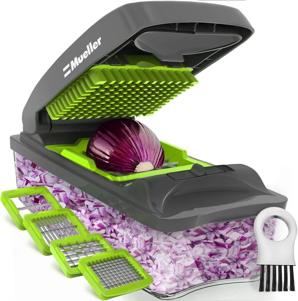 Mueller Vegetable Chopper - Heavy Duty Vegetable Slicer - Onion Chopper with Container - Food Chopper Slicer Dicer
