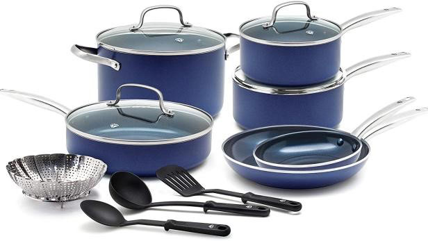 Best Ceramic Nonstick: Blue Diamond Pan Cookware-Set, 14 Piece