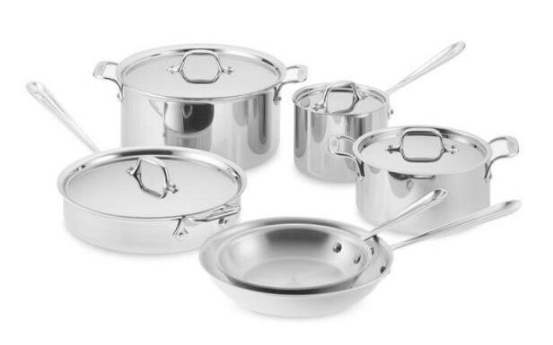 Best Stainless Steel All-Clad D3 Cookware Set, 10 Piece Set